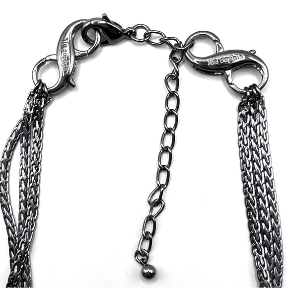 lia sophia “Classified” 3-strand necklace & “In the Groove” pendant, hematite - Picture 10 of 11